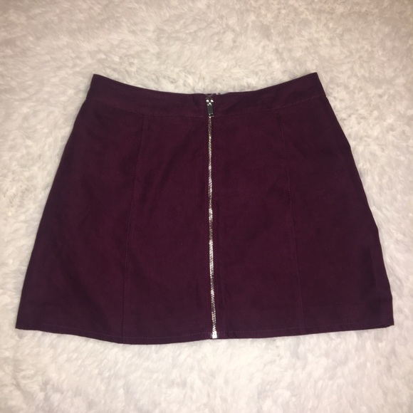H&M Dresses & Skirts - H&M Divided Faux Suede Front Zip Mini Skirt